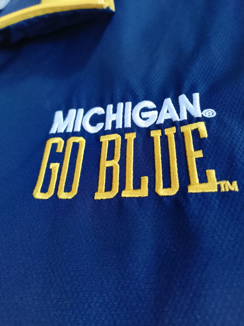 NCAA MICHIGAN UNIVERSITY SO BLUE Windbreaker Pullover Quarter Zip - Picture 3 of 8